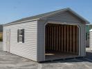 12x24 Peak Garage with Graphite Grey Vinyl Siding at Pine Creek Structures