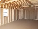 14x28 Gambrel Barn Style Single-Car Garage Interior at Pine Creek Structures