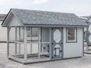 6x12 King Coop Style Chicken Coop with Light Grey Siding and Dark Grey Trim