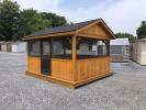 et-9017 12x14 wood peak roof pavilion wth floor